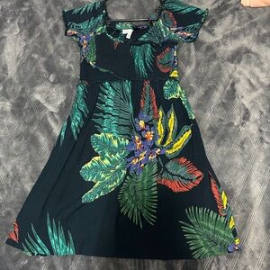 Patrons of Peace Vibrant Leaf Print Kids Dress